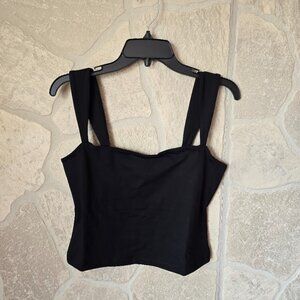 Susana Monaco Black Cropped Tank Top Size L